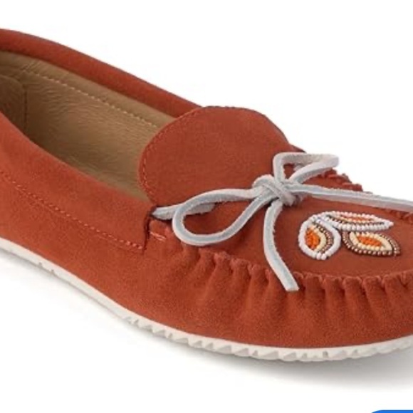 [US10] Manitobah Mukluks Kayak Moccasin Women's Orange Moccasins - Picture 2 of 10